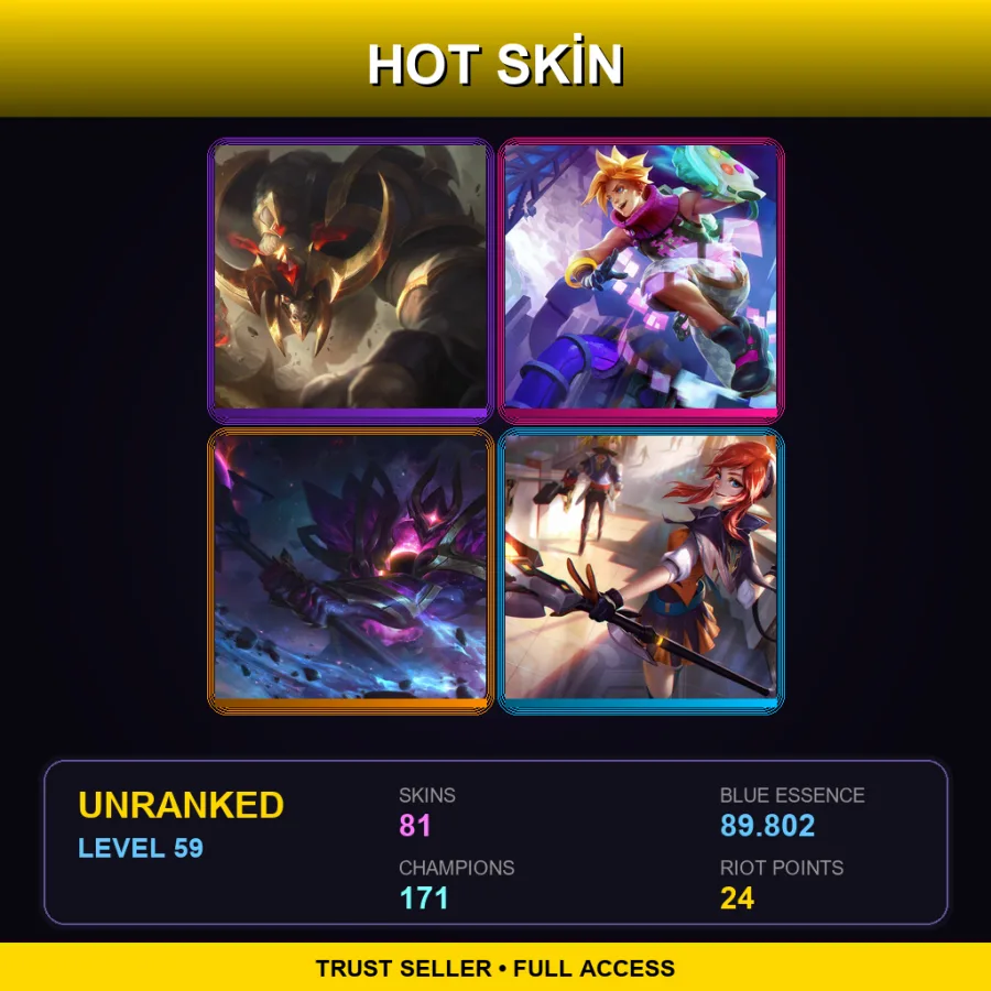 VN | Lv59 | Unranked | 81 Skin | 171 Champ
