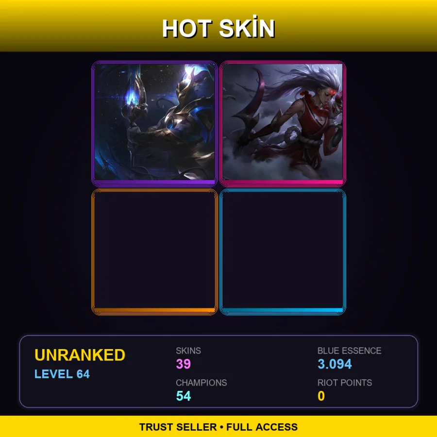 TR | Lv64 | Unranked | 39 Skin | 54 Champ