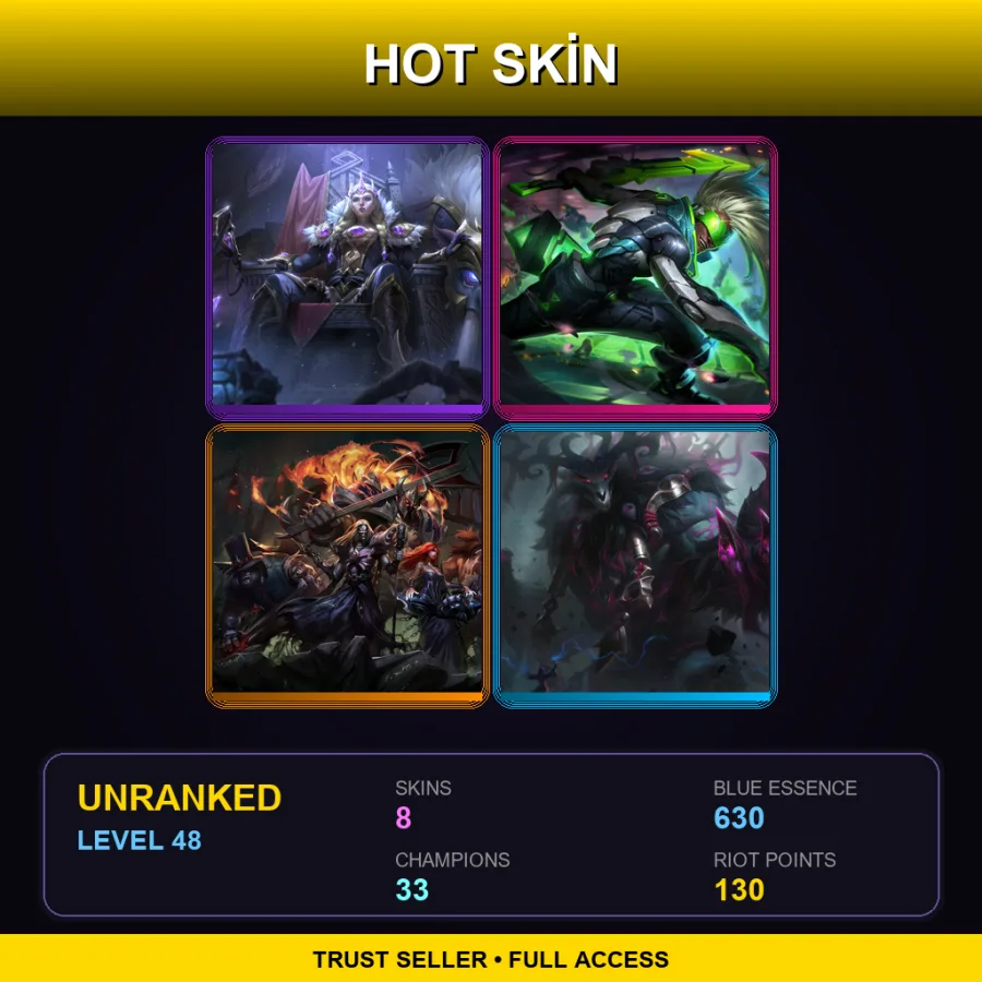 EUNE | Lv48 | Unranked | 8 Skin | 33 Champ
