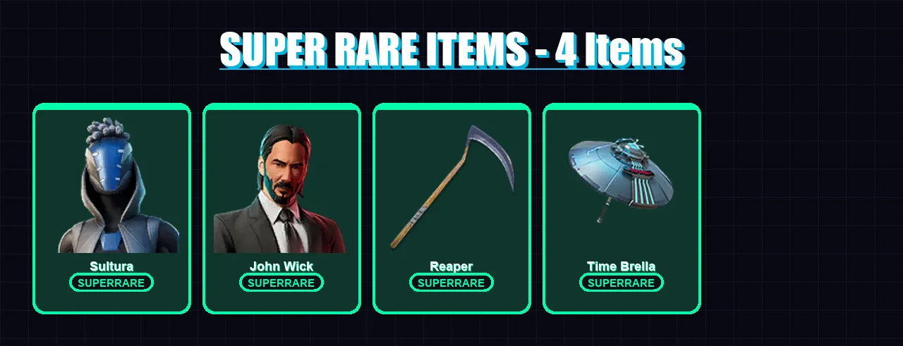 [PS4/PS5/XBOX/PC] | Sultura | John Wick | Omegarok | Galaxy Grappler | Spectra Knight | 80 skin | 127 pickaxe | 79 emote | 89 glider | Lv1652