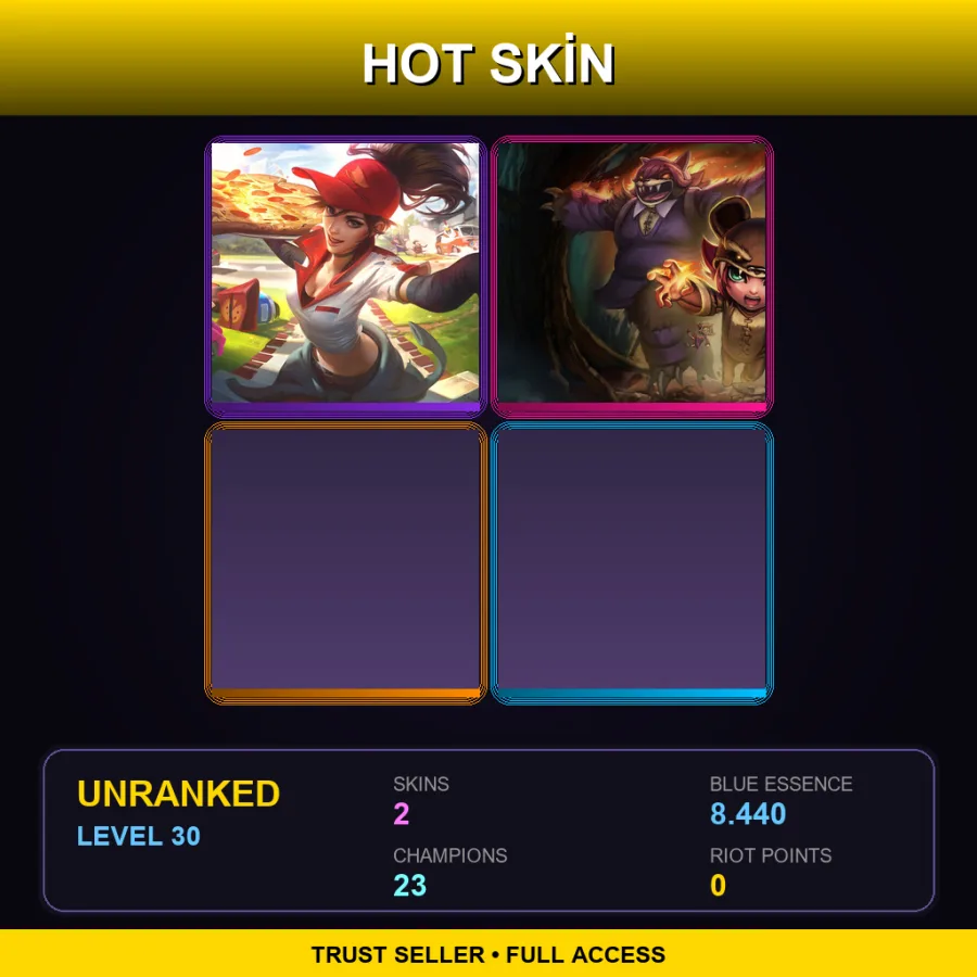 EUW | Pizza Delivery Sivir | Reverse Annie | 2 Skin | 23 Champ | Lv30