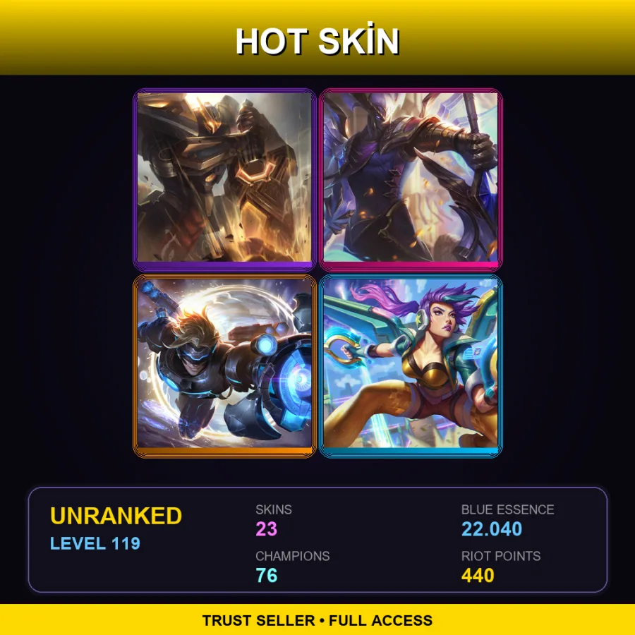 TR | Lv119 | Unranked | 23 Skin | 76 Champ
