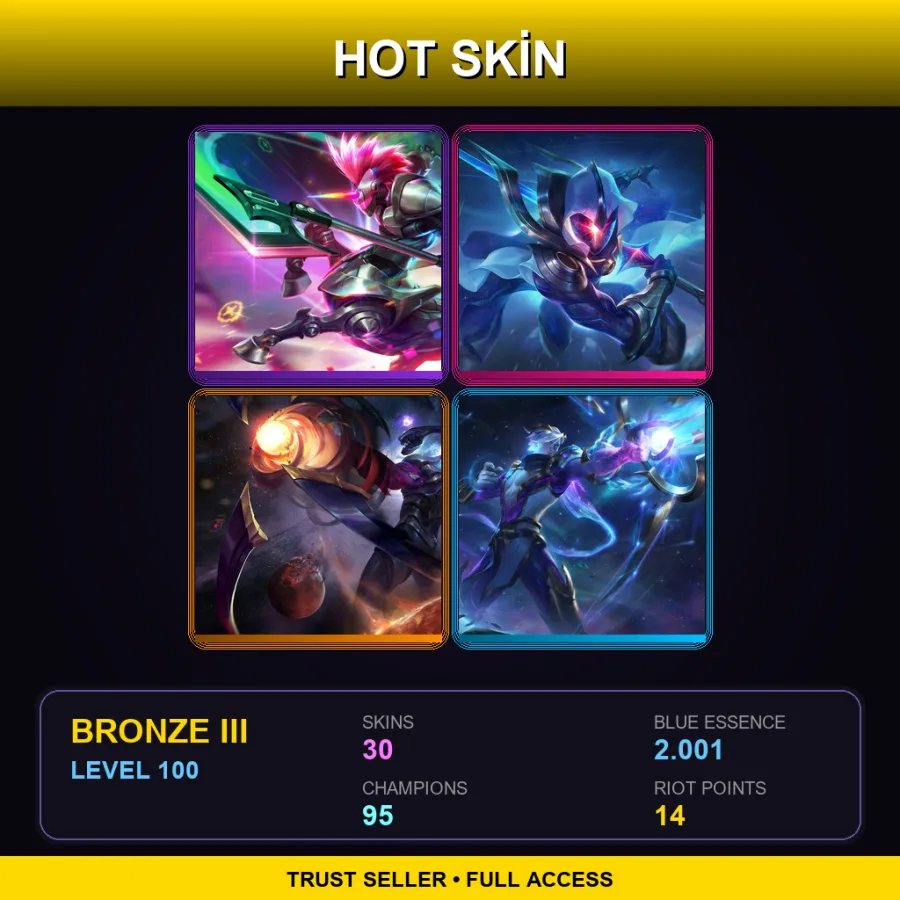 EUNE | Lv100 | Bronze III | 30 Skin | 95 Champ