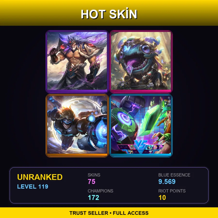 SG | Lv119 | Unranked | 75 Skin | 172 Champ
