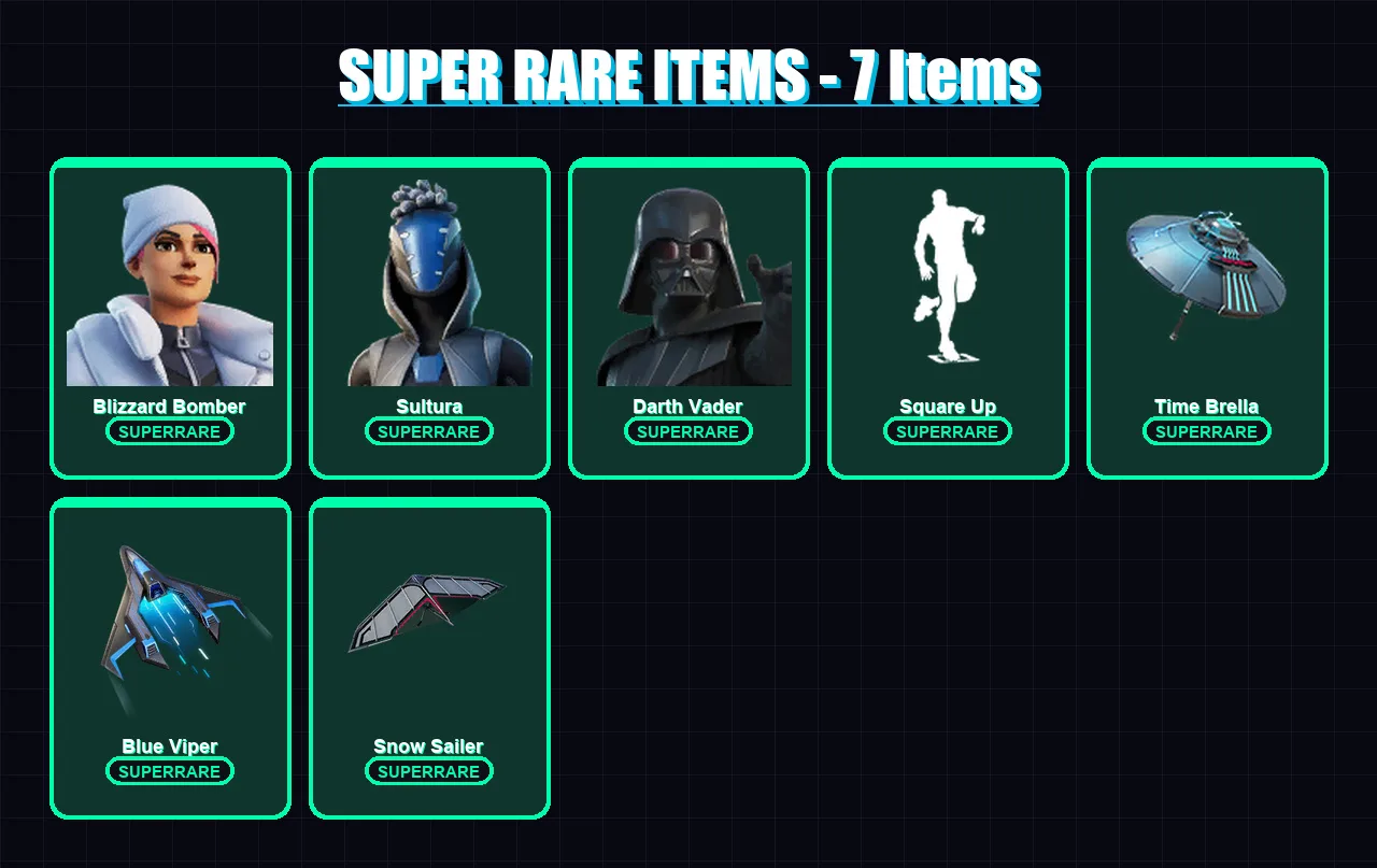 [PS4/PS5/XBOX/PC] | Blizzard Bomber | Sultura | Darth Vader | Malik | Twyn | 208 skin | 252 pickaxe | 180 emote | 192 glider | Lv2705