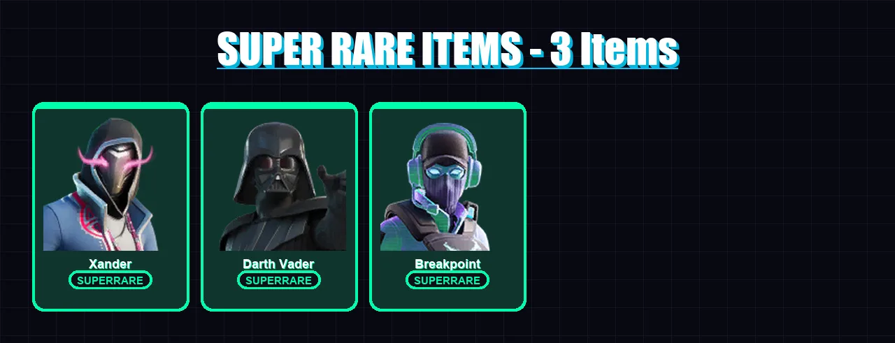 [PC/XBOX/PSN] | Xander | Darth Vader | Breakpoint | Kymera | Joey | 171 skin | 205 pickaxe | 145 emote | 113 glider | Lv1550