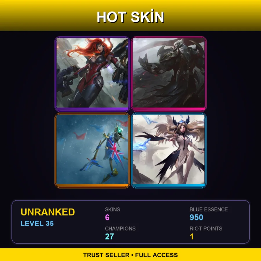 EUW | Lv35 | Unranked | 6 Skin | 27 Champ — Nightbringer Yasuo