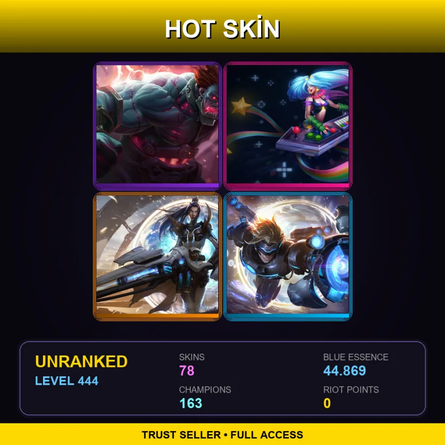 LAS | Lv444 | Unranked | 78 Skin | 163 Champ — Blood Moon Twisted Fate