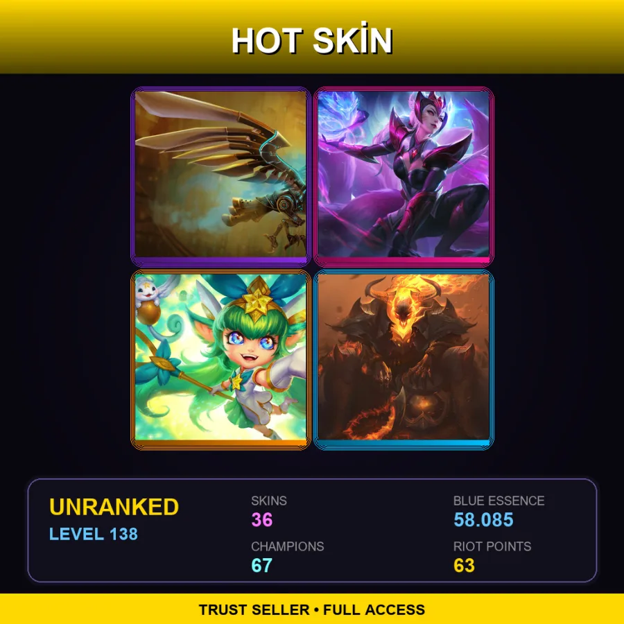 LAN | Lv138 | Unranked | 36 Skin | 67 Champ