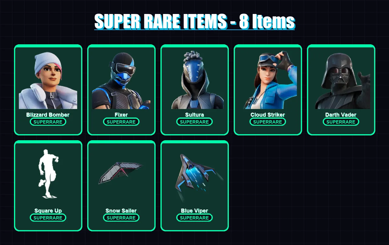 [PC/XBOX/PSN] | Blizzard Bomber | Fixer | Sultura | Cloud Striker | Darth Vader | 46 skin | 56 pickaxe | 48 emote | 51 glider | Lv838