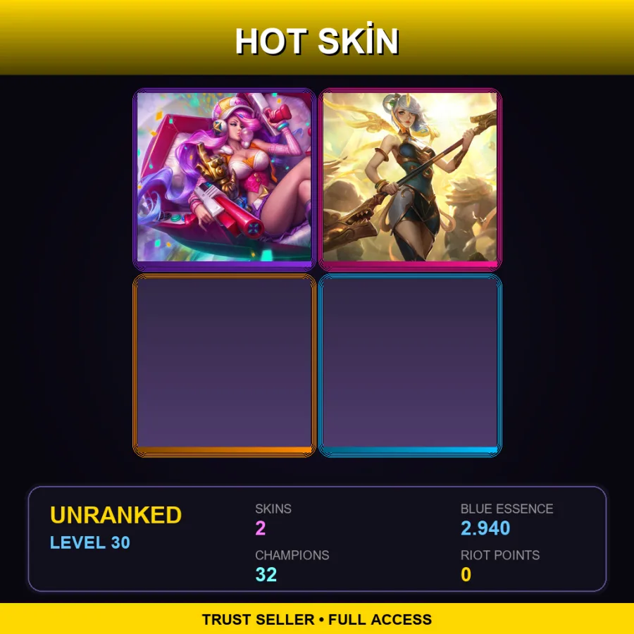 EUNE | Lv30 | Unranked | 2 Skin | 32 Champ