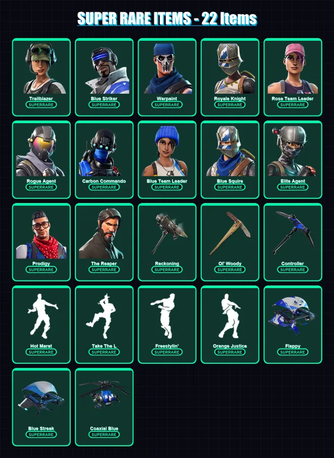 [PS4/PS5/XBOX/PC] | Trailblazer | Blue Striker | Warpaint | 135 skin | Lv1298