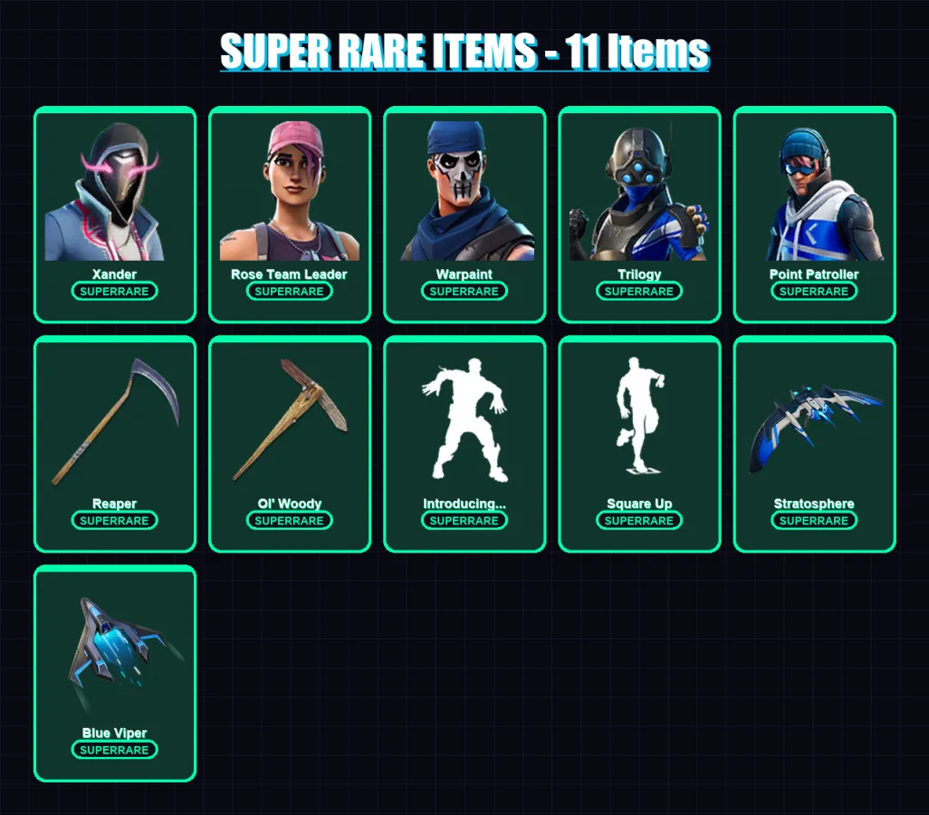 [SWITCH/XBOX/PSN/PC] | Xander | Rose Team Leader | Warpaint | Trilogy | Point Patroller | 17 skin | 28 pickaxe | 37 emote | 36 glider | Lv773
