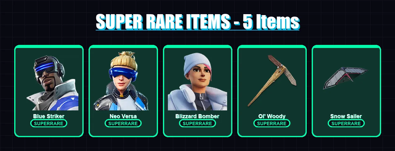[PS4/PS5/XBOX/PC] | Blue Striker | Neo Versa | Blizzard Bomber | Predator | The Foundation | 169 skin | 265 pickaxe | 225 emote | 213 glider | Lv564