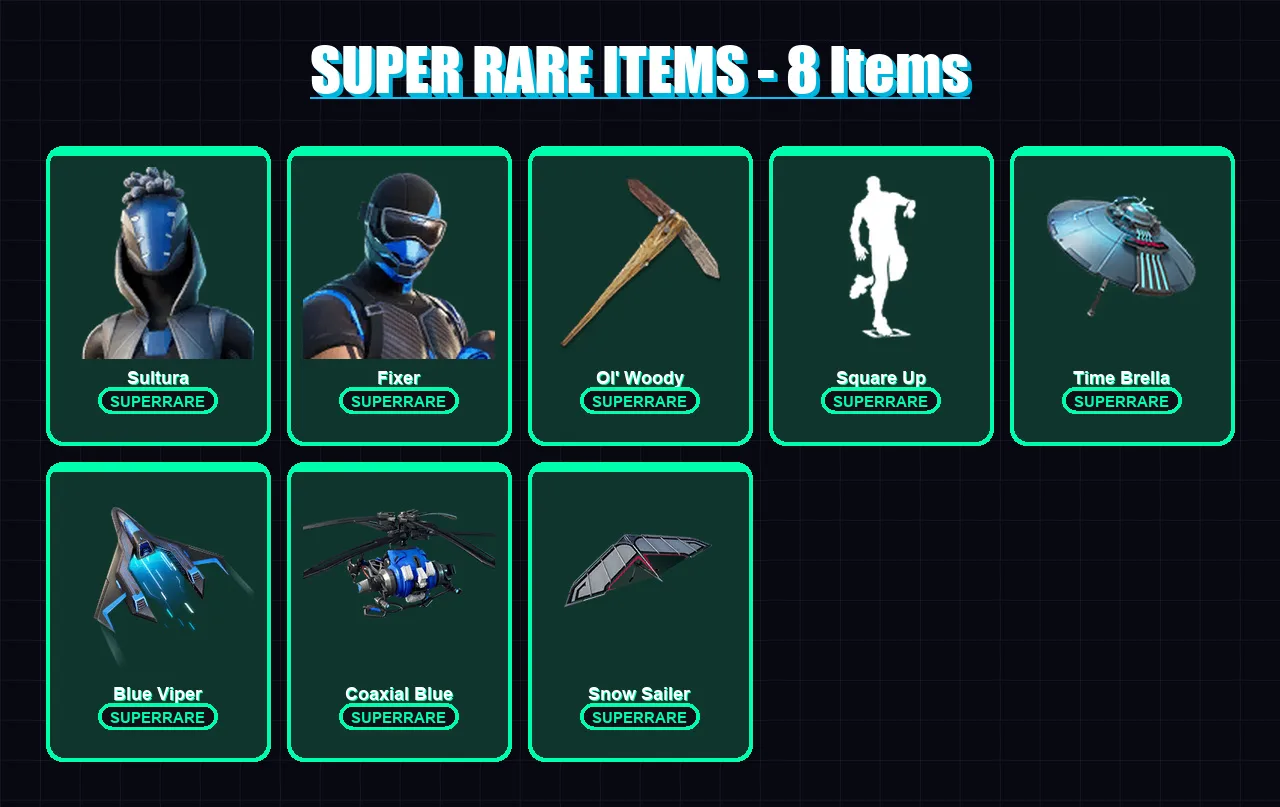 [PS4/PS5/XBOX/PC] | Sultura | Fixer | Zenith | Blackheart | Rox | 35 skin | 50 pickaxe | 59 emote | 48 glider | Lv558