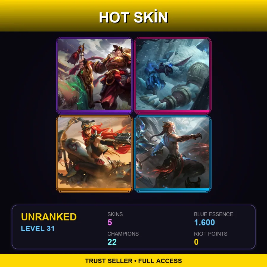 BR | Lv31 | Unranked | 5 Skin | 22 Champ