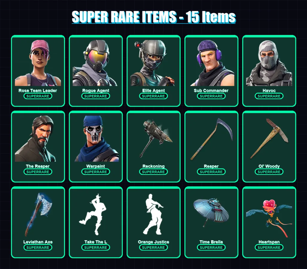 [PC/PSN] | Rose Team Leader | Rogue Agent | Elite Agent | Sub Commander | Havoc | 276 skin | 305 pickaxe | 250 emote | 248 glider | Lv4179