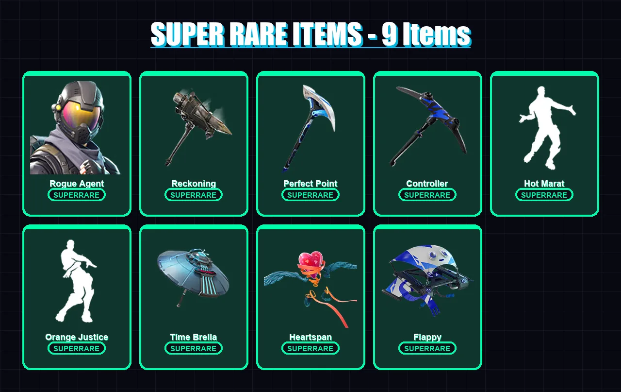 [PS4/PS5/XBOX/PC] | Rogue Agent | The Prisoner | The Visitor | Carbide | Enforcer | 124 skin | 172 pickaxe | 112 emote | 148 glider | Lv2328