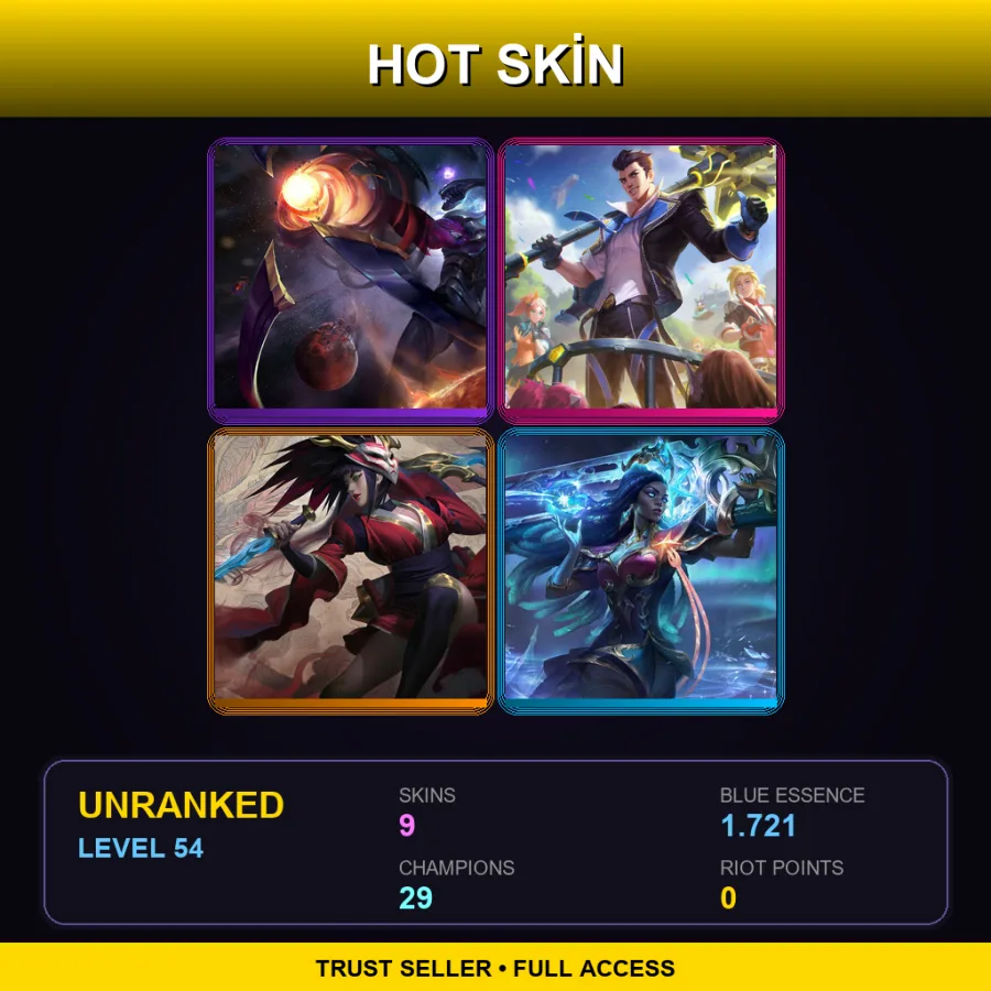 LAS | Lv54 | Unranked | 9 Skin | 29 Champ