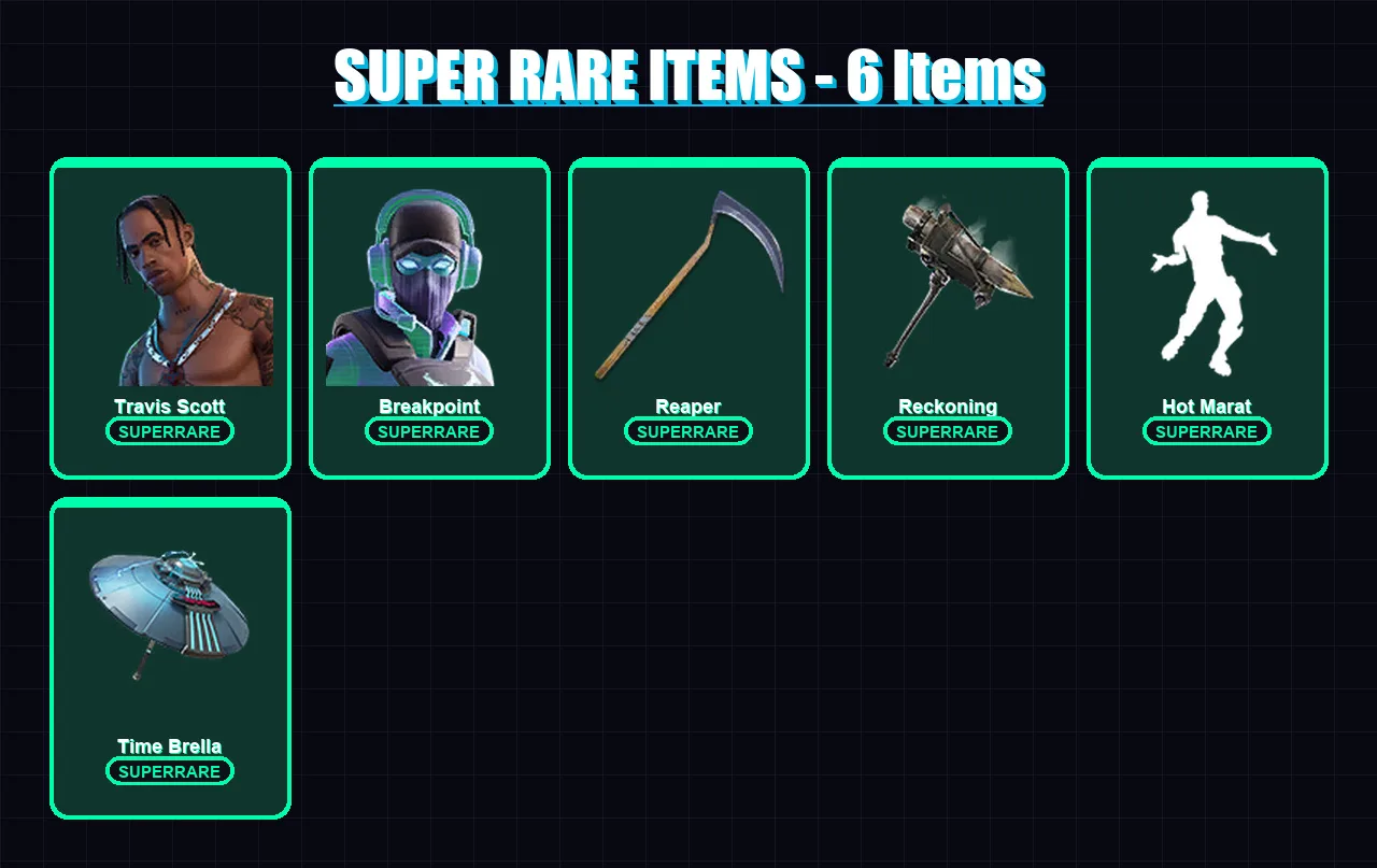 [PC/PSN] | Travis Scott | Breakpoint | Deadpool | The Foundation | Spectra Knight | 191 skin | 170 pickaxe | 171 emote | 163 glider | Lv2271 — Fortnite account