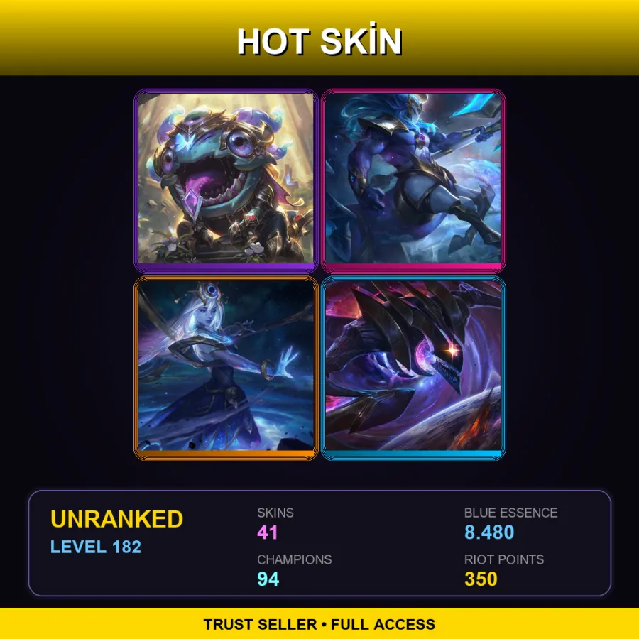 LAS | Lv182 | Unranked | 41 Skin | 94 Champ — Cosmic Charger Hecarim
