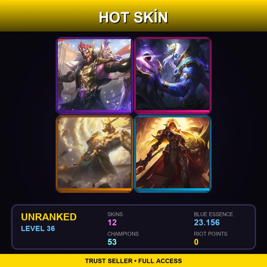 EUNE | Lv36 | Unranked | 12 Skin | 53 Champ — Unranked / Smurf League of Legends
