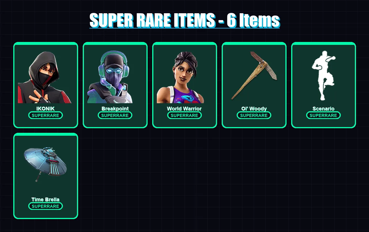 [PC/XBOX/PSN] | IKONIK | Breakpoint | World Warrior | Ruin | Singularity | 104 skin | 79 pickaxe | 106 emote | 74 glider | Lv937