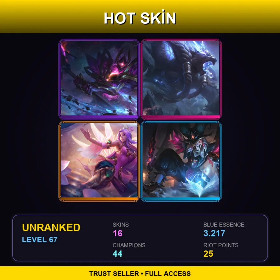 EUNE | Lv67 | Unranked | 16 Skin | 44 Champ