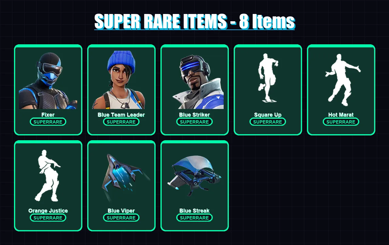 [PC/XBOX/PSN] | Fixer | Blue Team Leader | Blue Striker | Frozen Red Knight | The Visitor | 24 skin | 26 pickaxe | 36 emote | 35 glider | Lv638