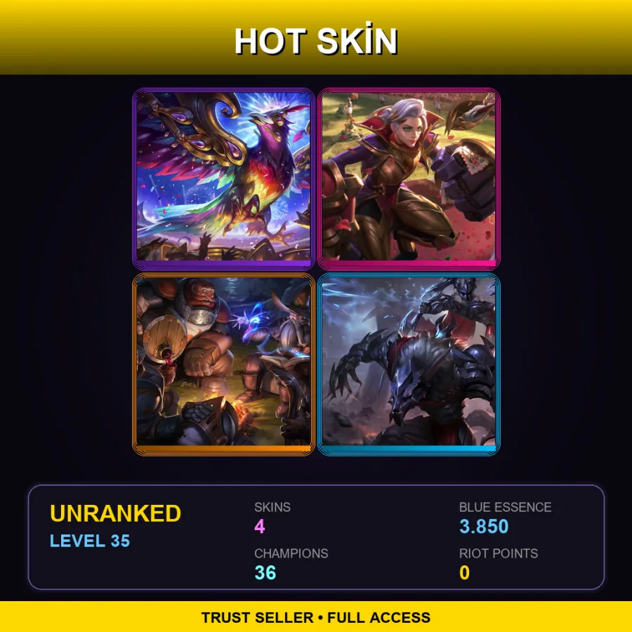 LAS | Lv35 | Unranked | 4 Skin | 36 Champ