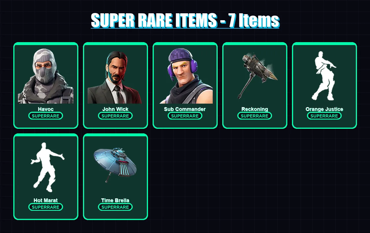 [PC/XBOX] | Havoc | John Wick | Sub Commander | Blackheart | The Ice King | 56 skin | 55 pickaxe | 48 emote | 53 glider | Lv892 — Fortnite account