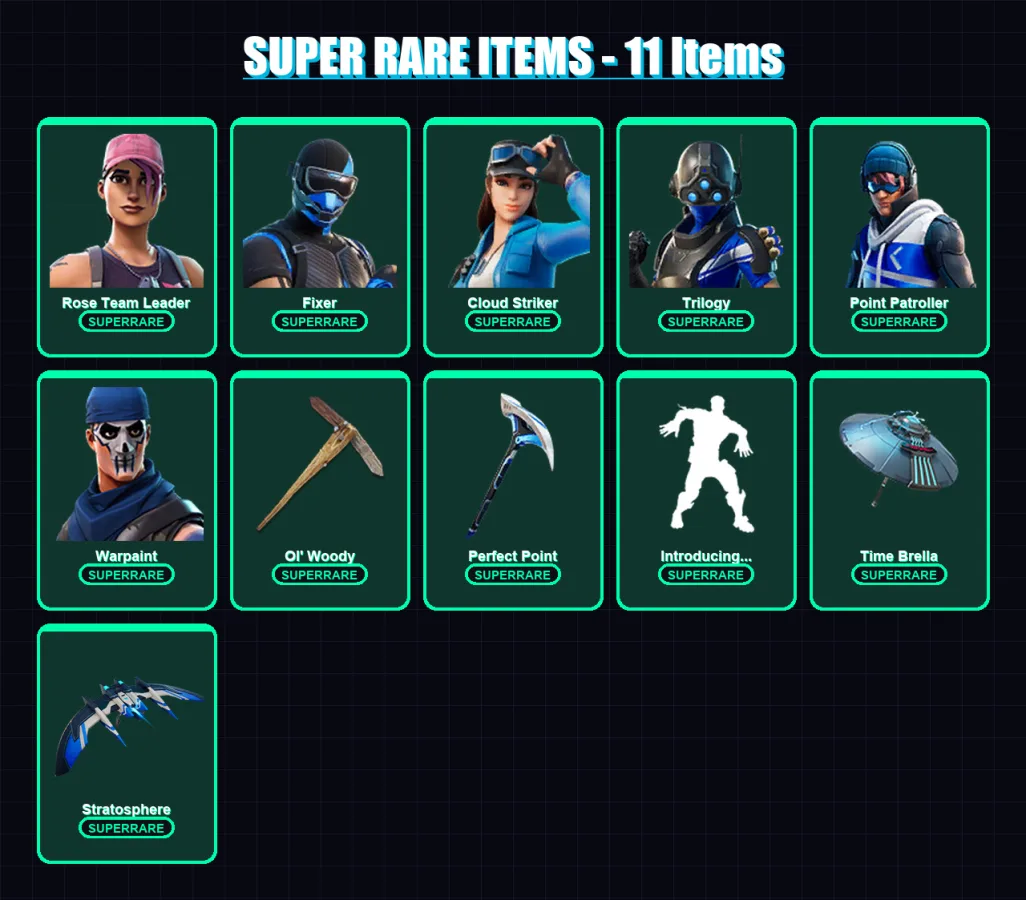 [PC/XBOX/PSN] | Rose Team Leader | Fixer | Cloud Striker | Trilogy | Point Patroller | 123 skin | 98 pickaxe | 103 emote | 76 glider | Lv1008 — Fortnite account