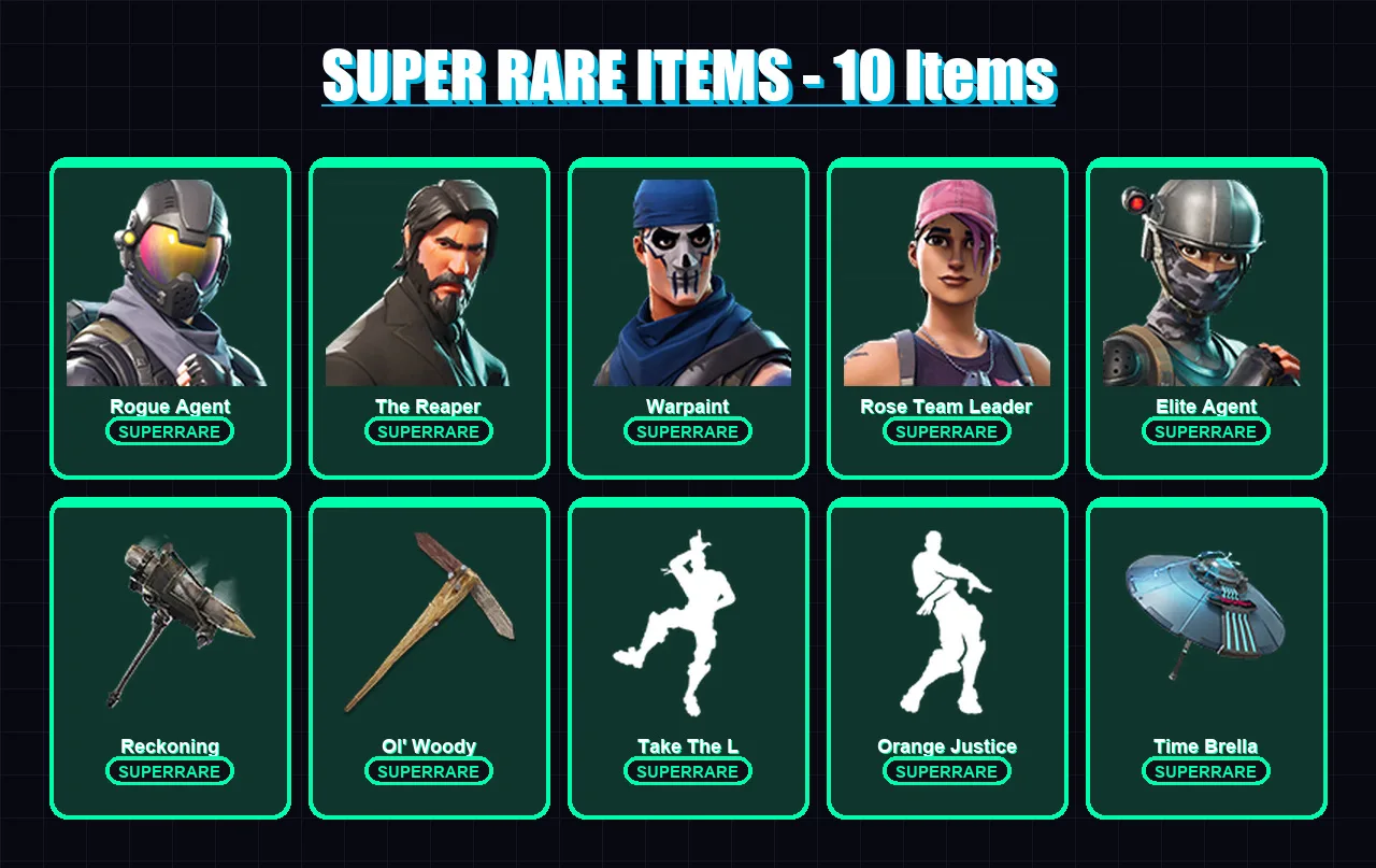 [PC/PSN] | Rogue Agent | The Reaper | Warpaint | Rose Team Leader | Elite Agent | 165 skin | 151 pickaxe | 147 emote | 141 glider | Lv1792 — Game account