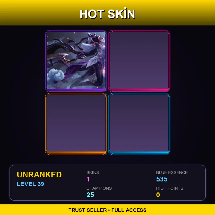 EUW | Lv39 | Unranked | 1 Skin | 25 Champ — LoL account