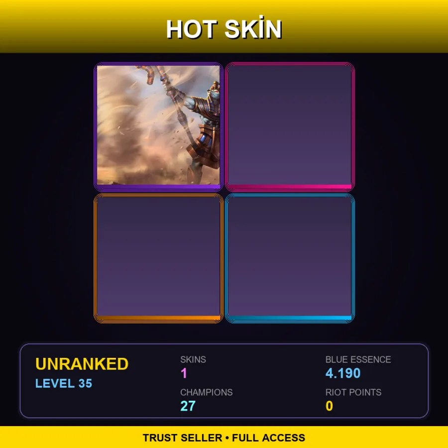 EUW | Lv35 | Unranked | 1 Skin | 27 Champ