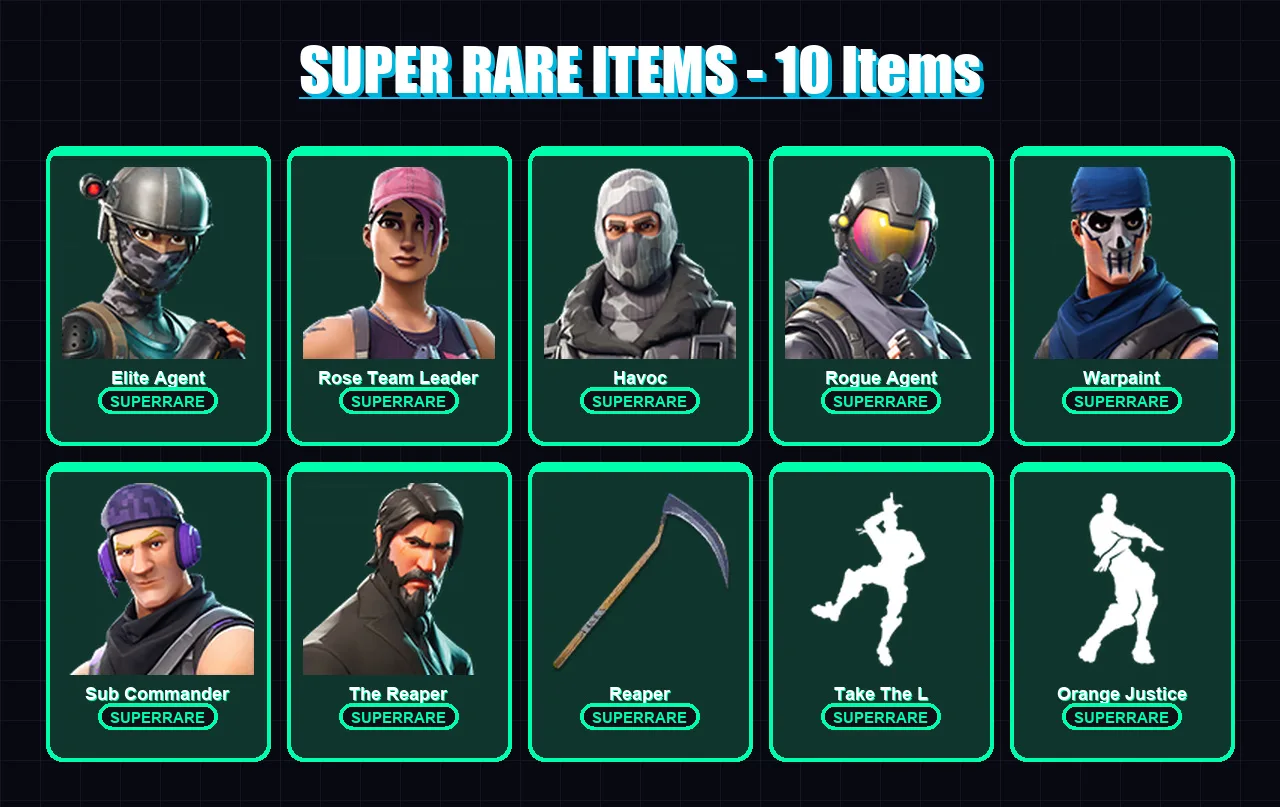 [PC/XBOX/PSN] | Elite Agent | Rose Team Leader | Havoc | Rogue Agent | Warpaint | 38 skin | 34 pickaxe | 30 emote | 34 glider | Lv419