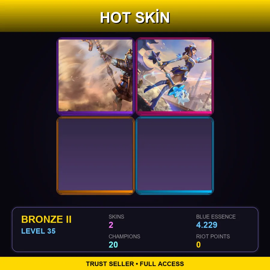 SG | Lv35 | Bronze II | 2 Skin | 20 Champ