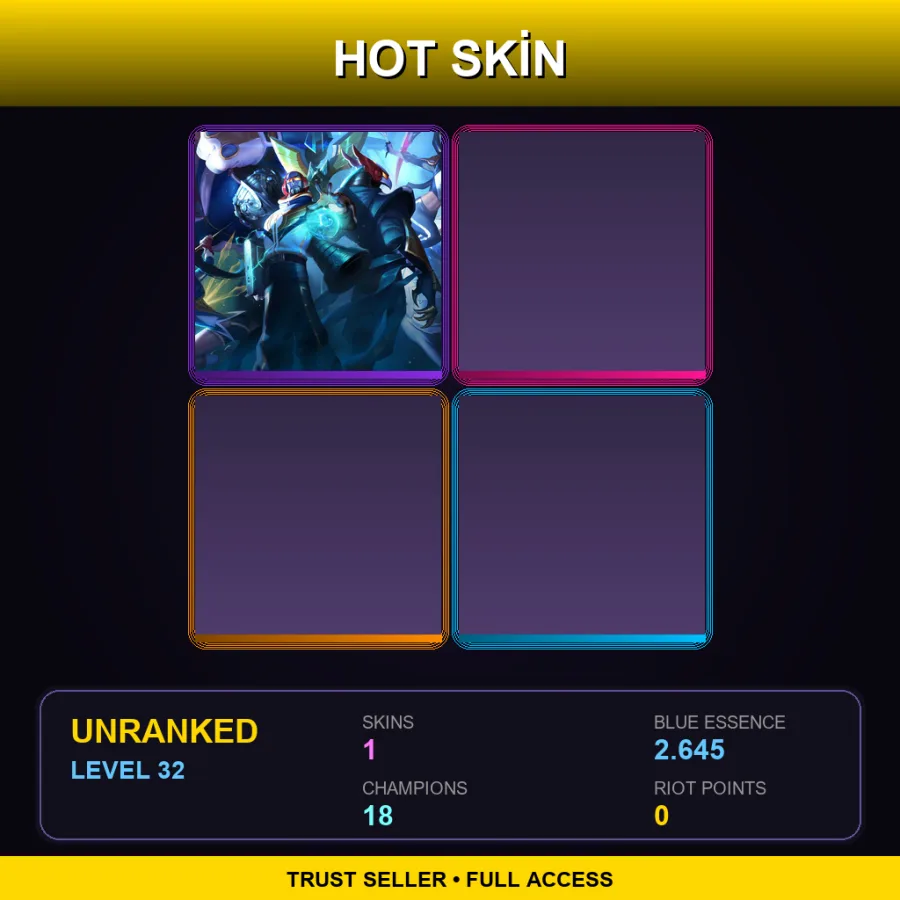 EUW | Lv32 | Unranked | 1 Skin | 18 Champ