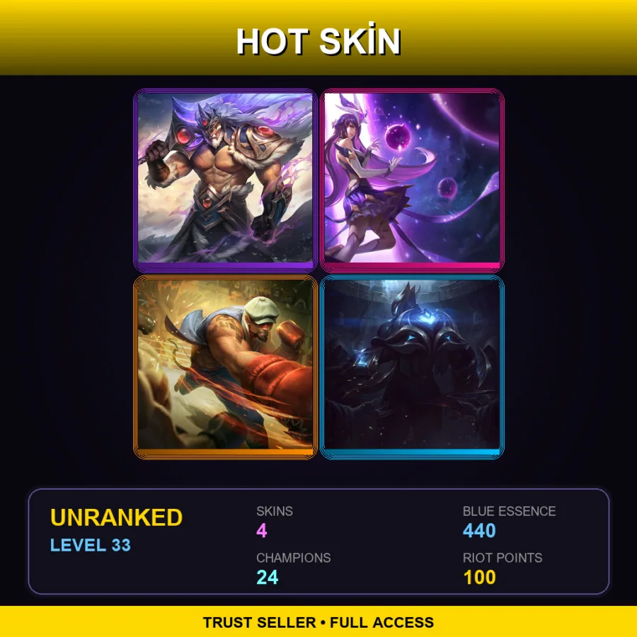 EUW | Lv33 | Unranked | 4 Skin | 24 Champ