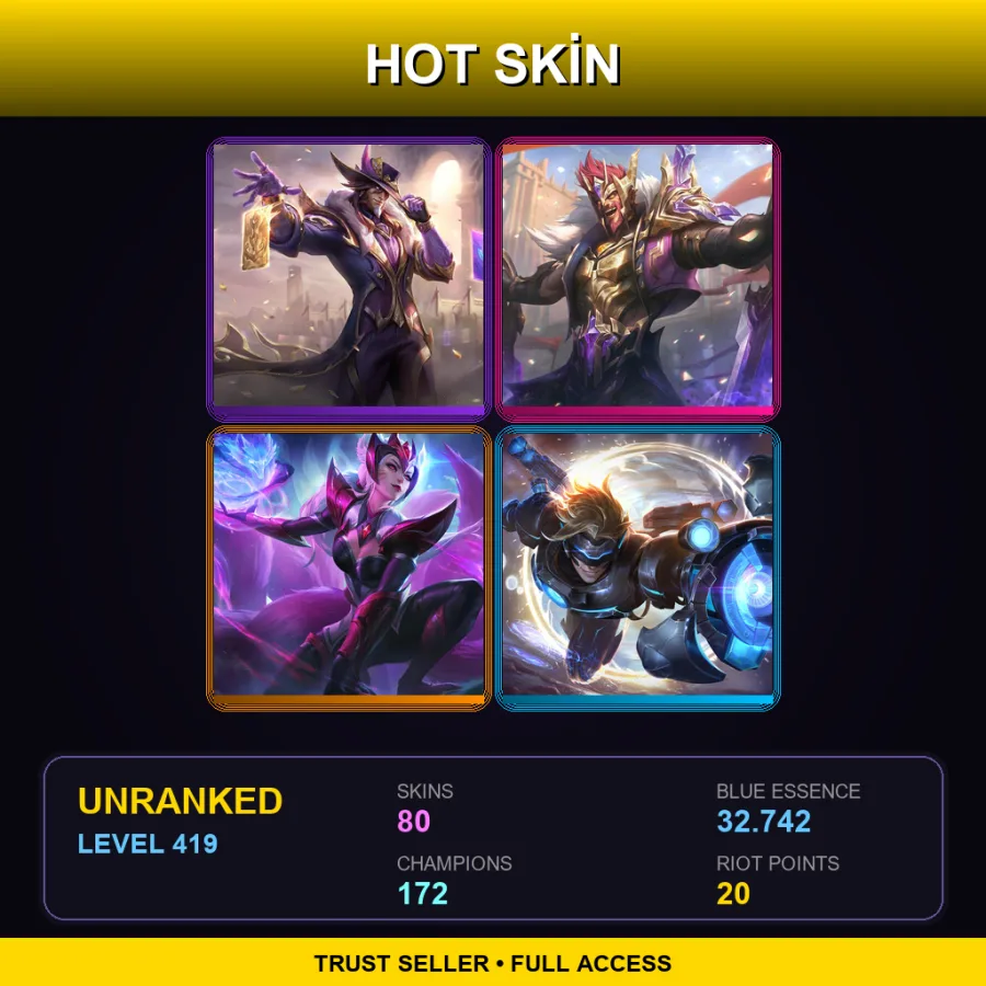 LAN | Lv419 | Unranked | 80 Skin | 172 Champ — Victorious Draven