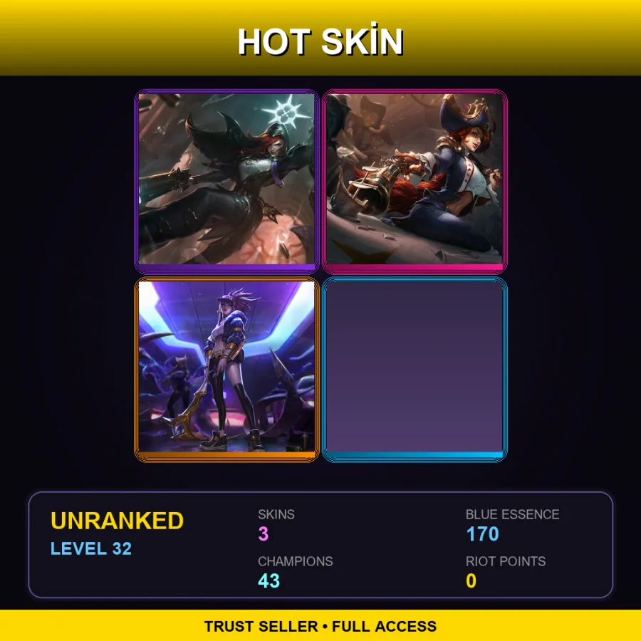 ME | Lv32 | Unranked | 3 Skin | 43 Champ