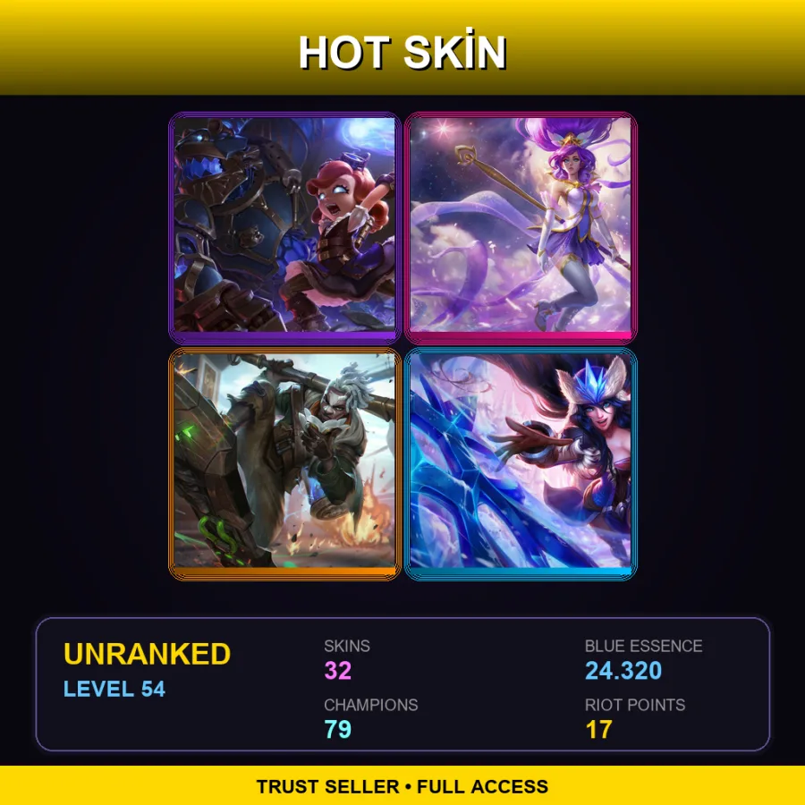 SG | Lv54 | Unranked | 32 Skin | 79 Champ — LoL account