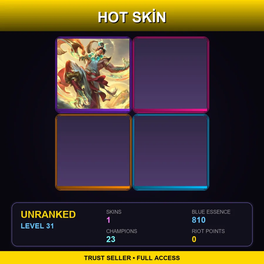 EUW | Heavenscale Lee Sin | 1 Skin | 23 Champ | Lv31