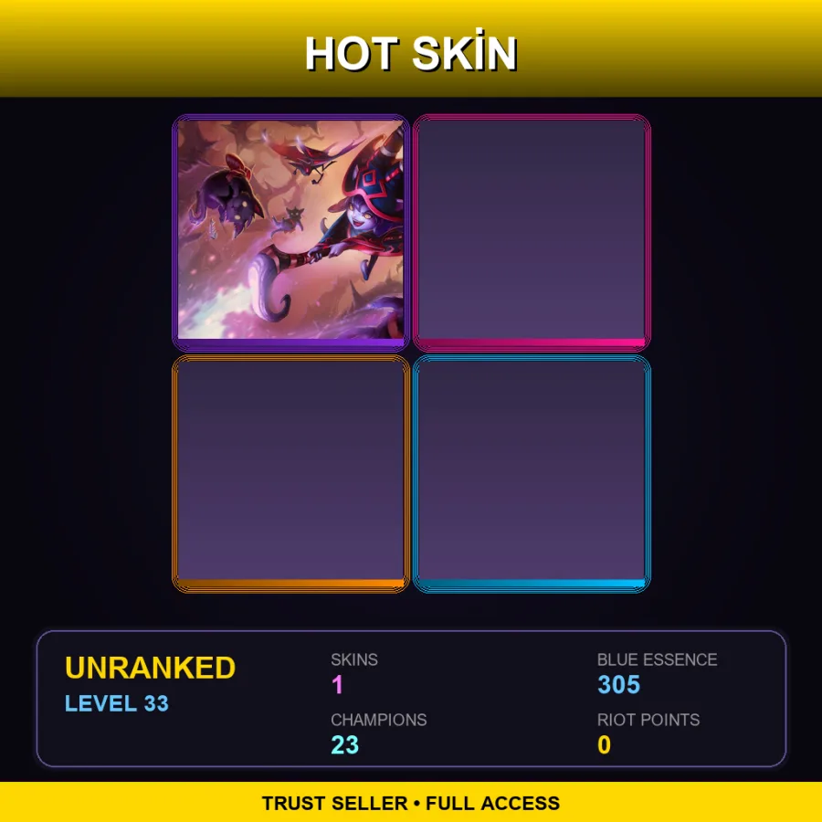 EUW | Lv33 | Unranked | 1 Skin | 23 Champ