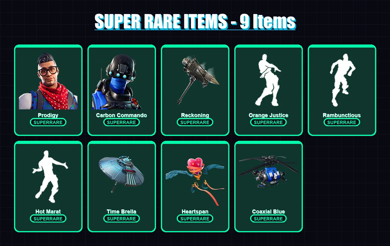 [PS4/PS5/PC] | Prodigy | Carbon Commando | Calamity | Blackheart | Zenith | 66 skin | 51 pickaxe | 98 emote | 62 glider | Lv820 — Fortnite account