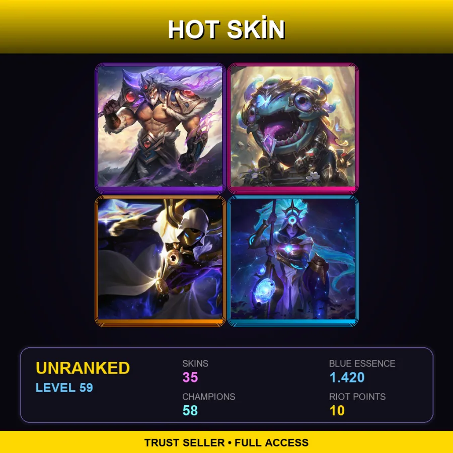 EUNE | Lv59 | Unranked | 35 Skin | 58 Champ