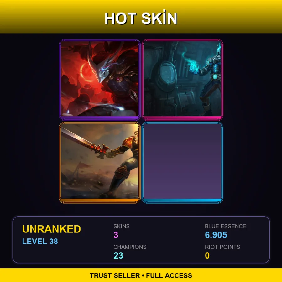 LAS | Lv38 | Unranked | 3 Skin | 23 Champ — LoL account