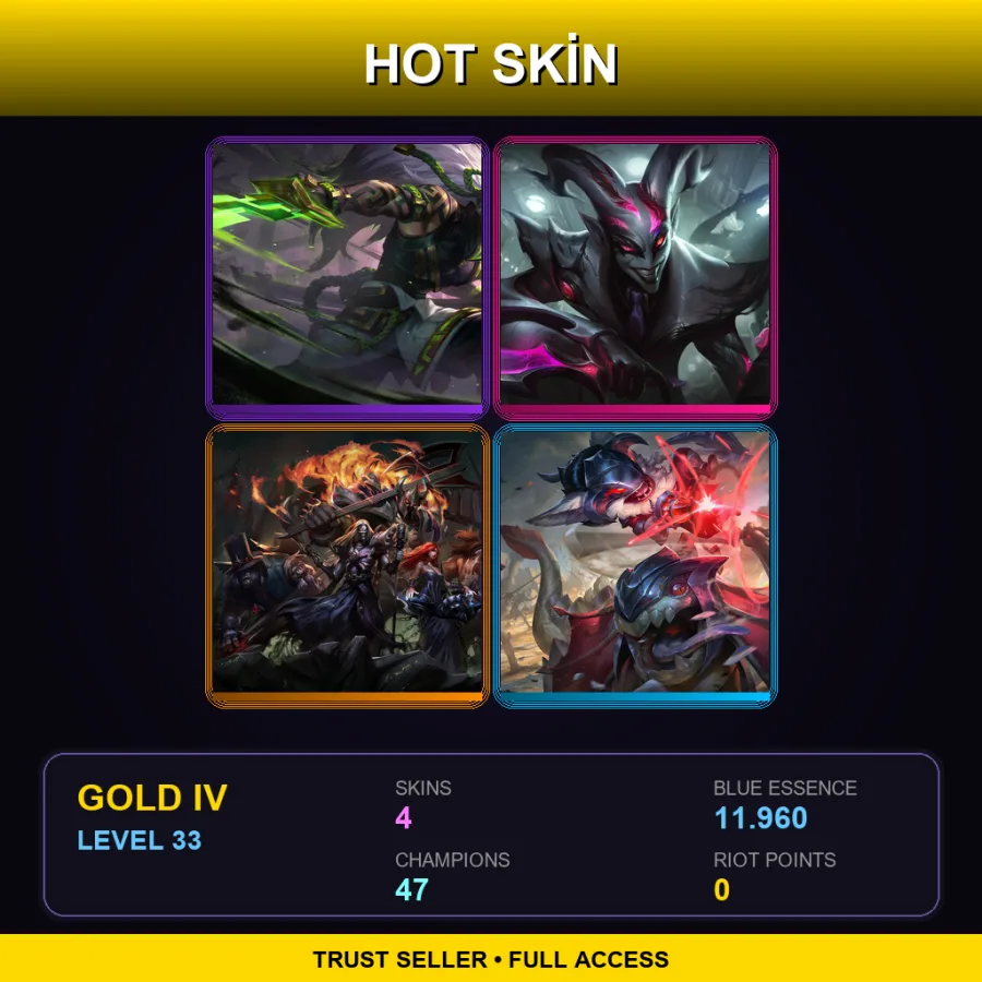 EUW | Lv33 | Gold IV | 4 Skin | 47 Champ