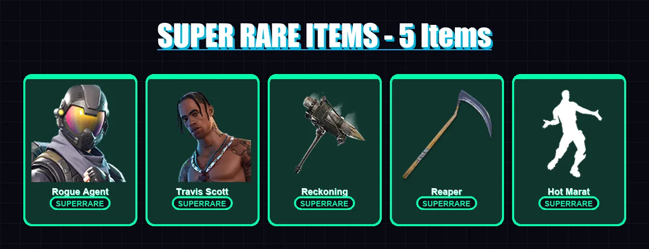 [PS4/PS5/XBOX/PC] | Rogue Agent | Travis Scott | Frozen Raven | Deadpool | Gear Specialist Maya | 50 skin | 40 pickaxe | 39 emote | 39 glider | Lv67