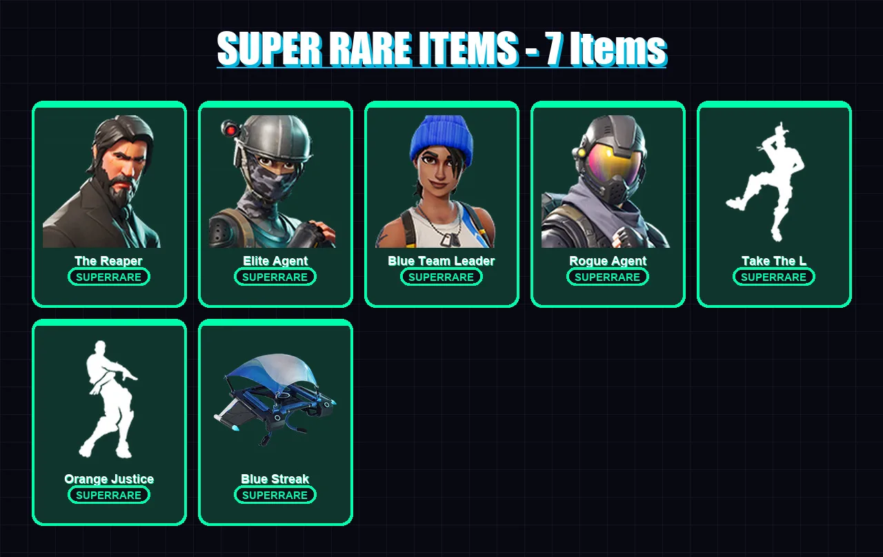 [PC/XBOX] | The Reaper | Elite Agent | Blue Team Leader | Rogue Agent | Dark Voyager | 15 skin | 14 pickaxe | 19 emote | 20 glider | Lv263 — Fortnite account